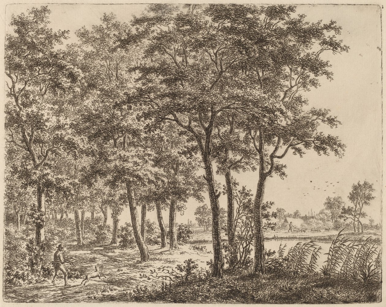Landscape with a Peasant Carrying Firewood, c. 1800 by Ernst Willem Jan Bagelaar
