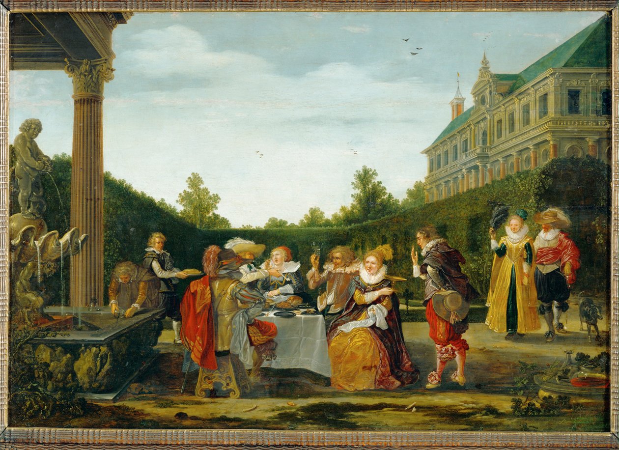 Dinner in a Garden by Esaias I van de Velde