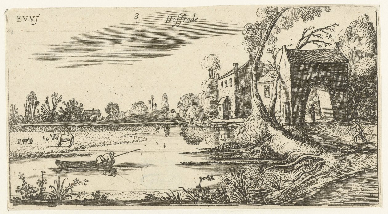 Landscape with a River and Gatehouse by Esaias van de Velde