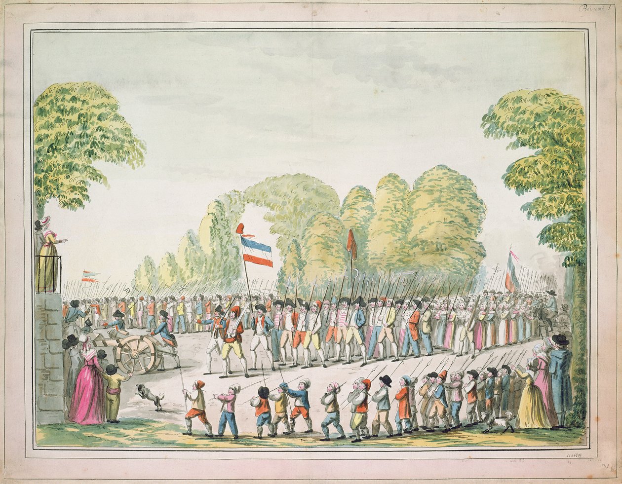 Revolutionary Procession, c. 1789 by Etienne Bericourt