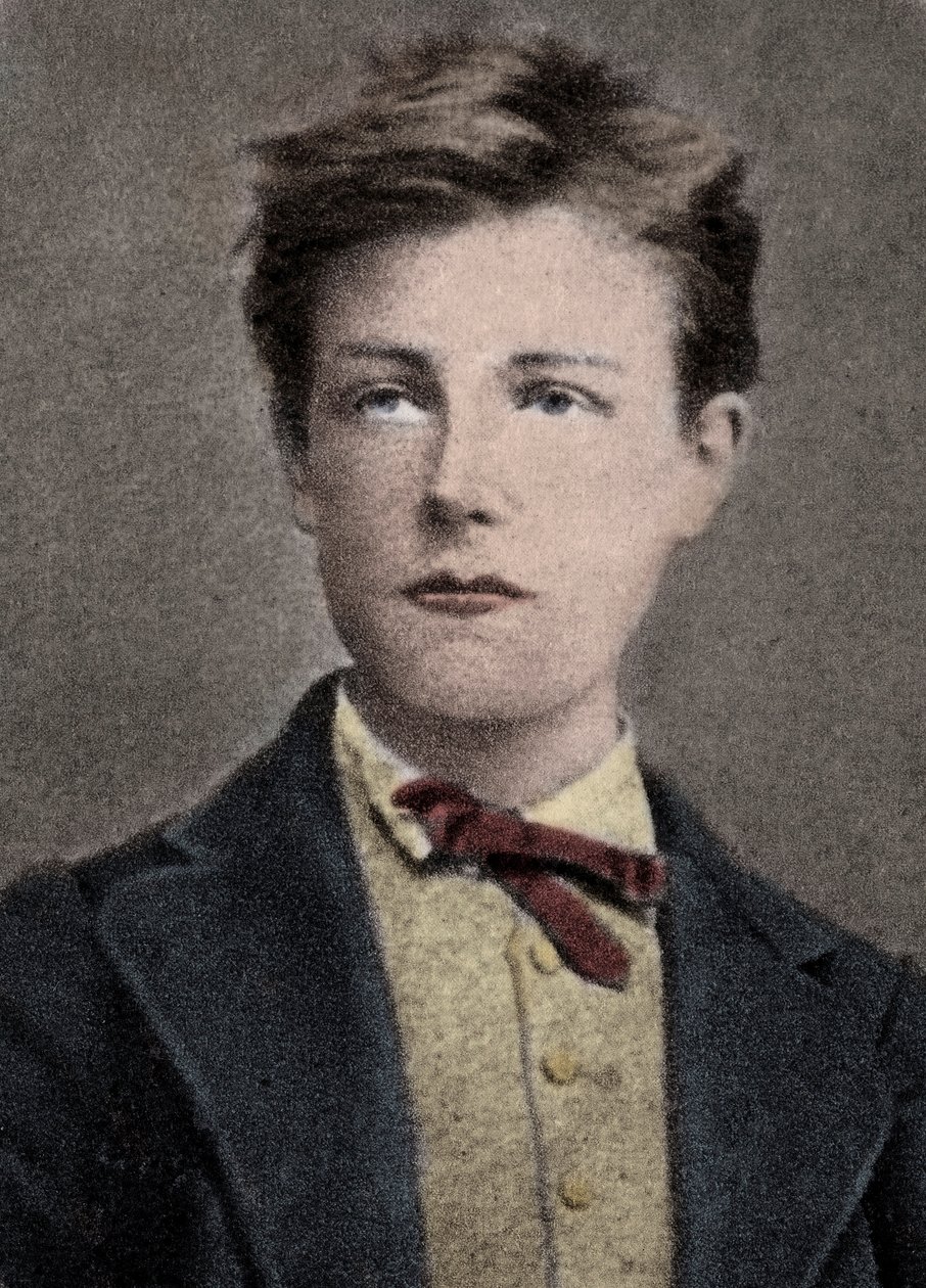 Arthur Rimbaud, French Poet and Adventurer - Portrait of Arthur Rimbaud (1859 - 1891) at 17 Years Old. Photograph by Carjat. by Etienne (after) Carjat