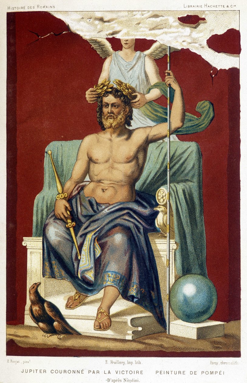 Jupiter (Zeus) crowned by Victory by Etienne Antoine Eugene Ronjat