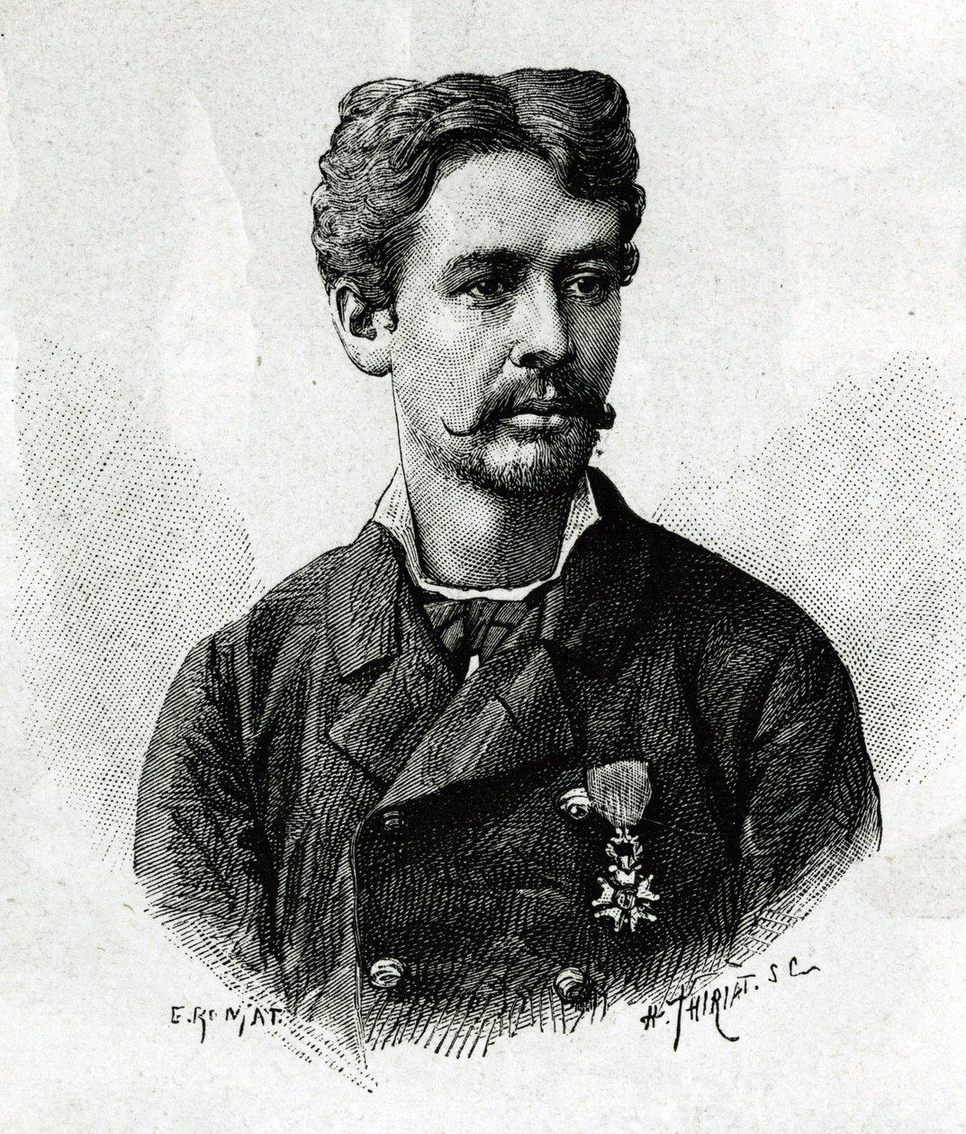 Portrait of Doctor Tautain During the Expedition to Africa 1879-1882 (engraving by E. Ronjat, from a photograph, to illustrate the story 