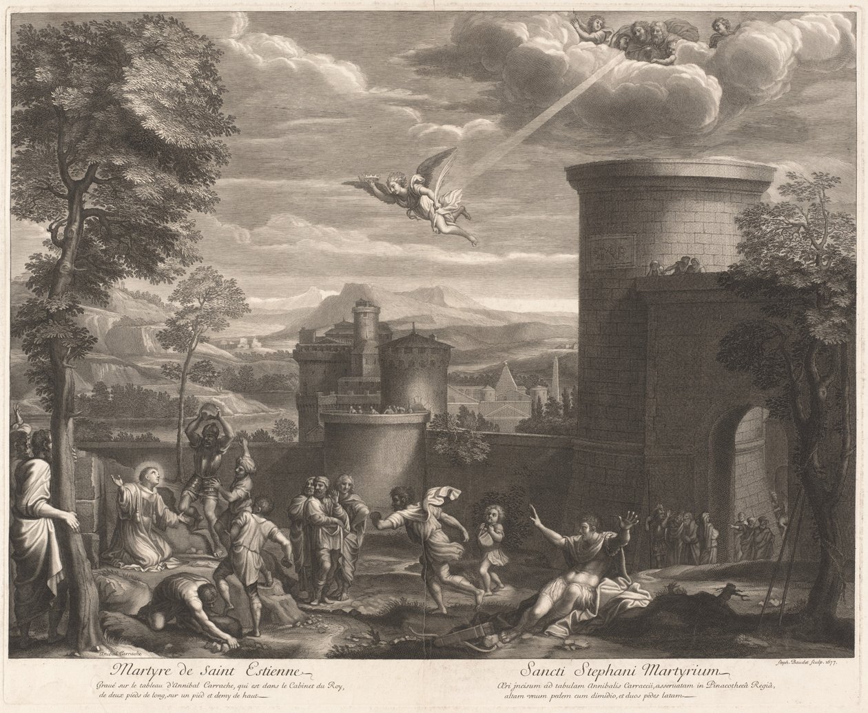 The Martyrdom of Saint Sebastian by Etienne Baudet, after Annibale Carracci