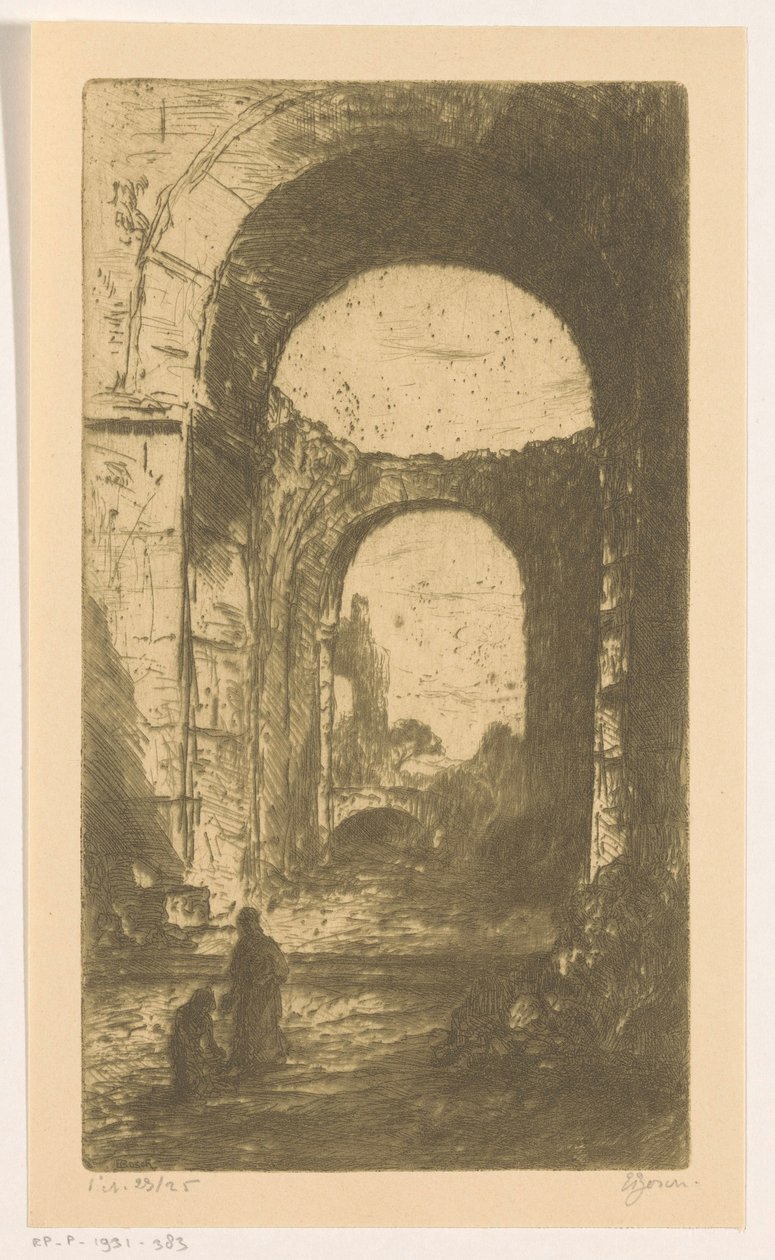 Palatine Ruin in Rome by Etienne Bosch (signed by artist)