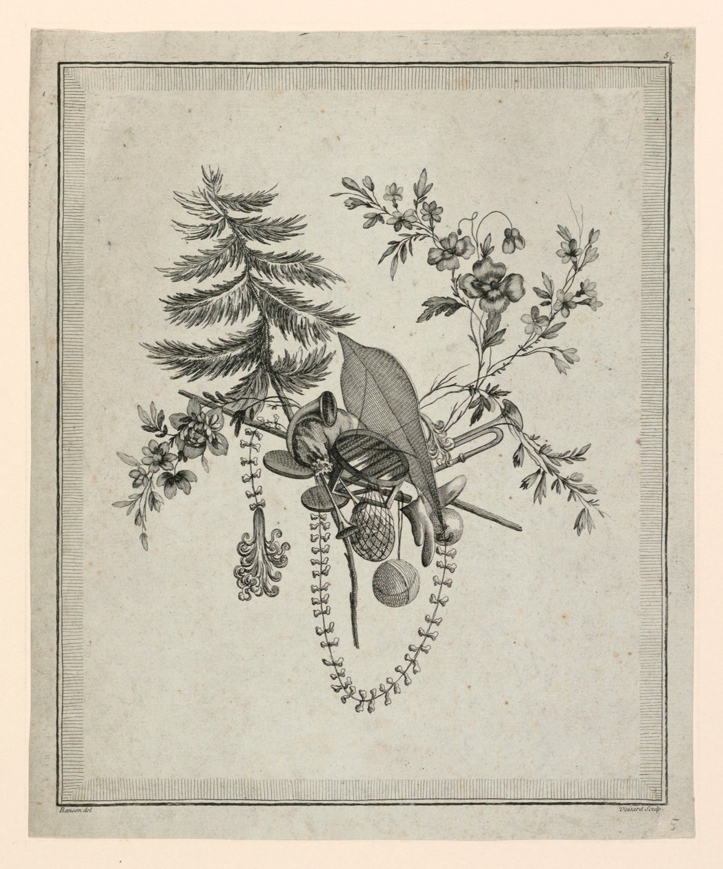 Trophy with Implements of Outdoor Sports, Plate 5 from 