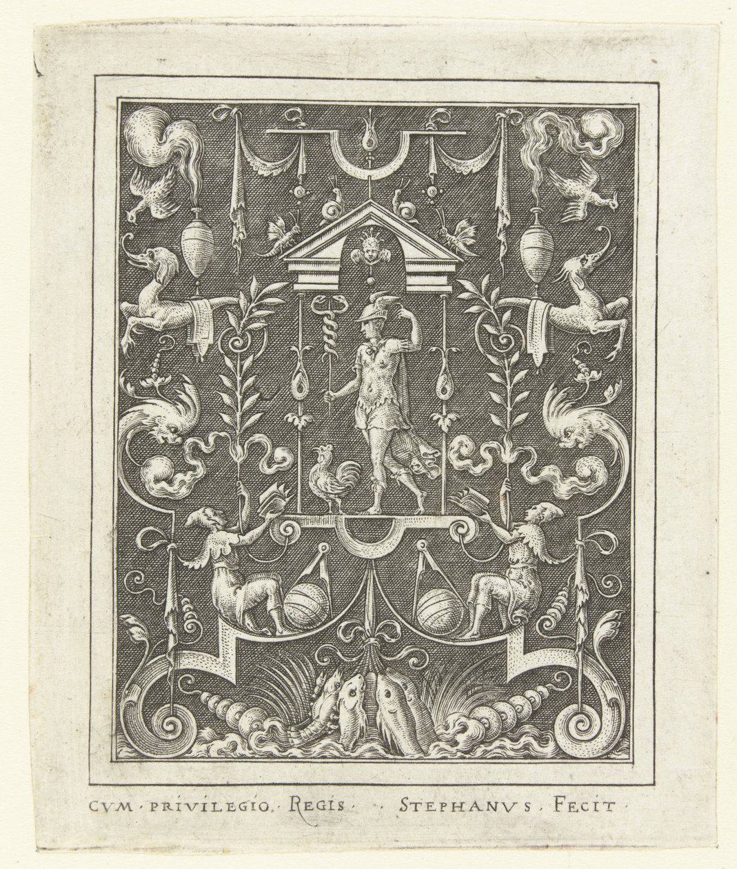 Mercury (Flat Decorations with God Figures in a Grotesque Frame) by Etienne Delaune
