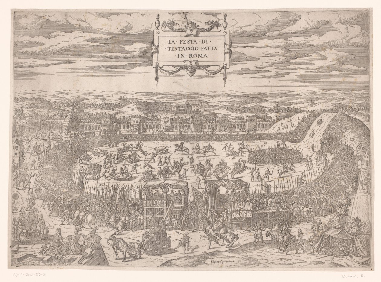 Papal Feast at Testaccio in Rome in 1534 by Etienne Duperac