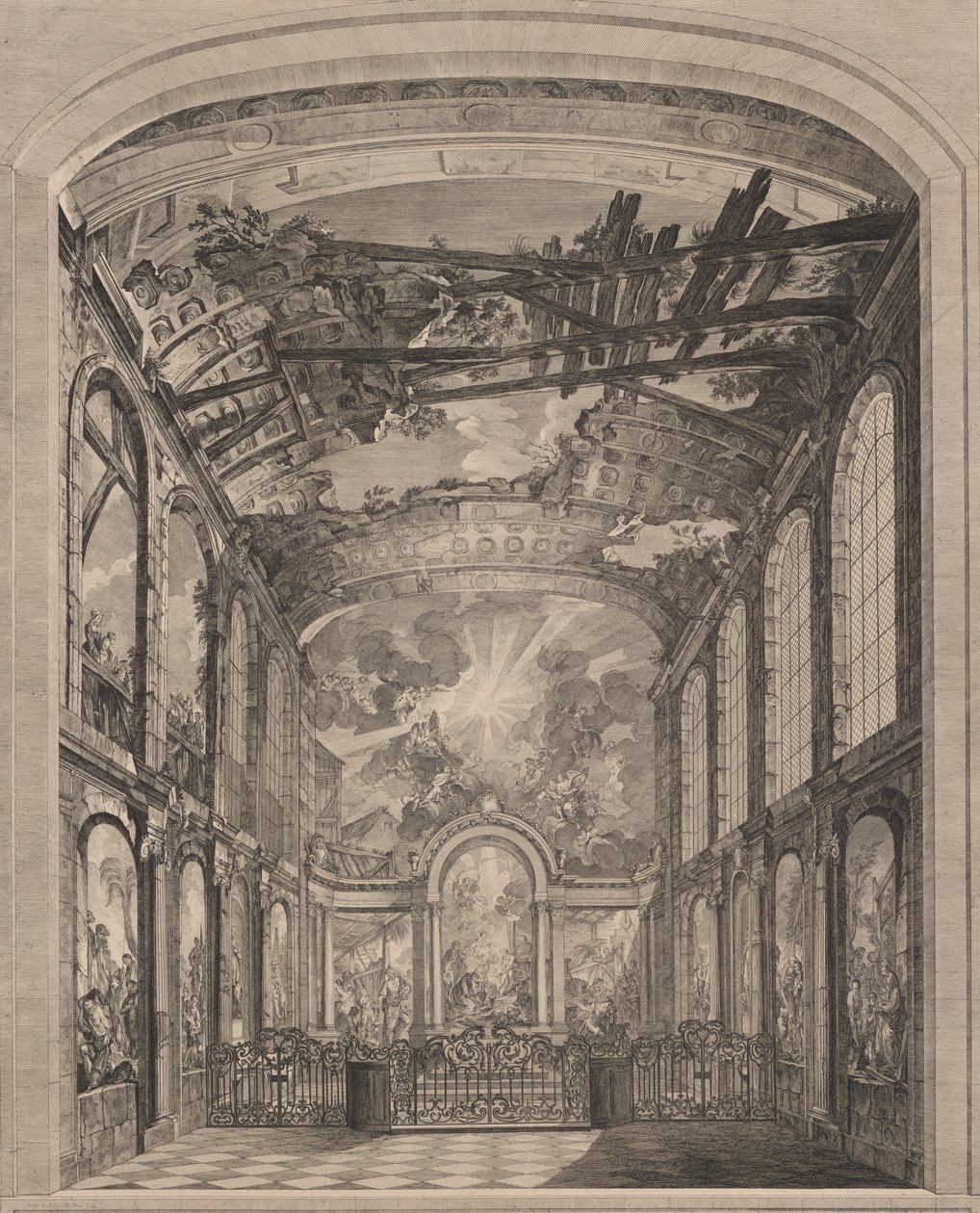 Interior view of the Enfants Trouvés, 1759 by Etienne Fessard