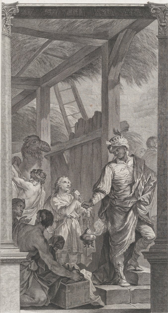 The Chapel of the Enfants-Trouvés in Paris: The Magi Balthazar and His Suite, 1752 by Etienne Fessard