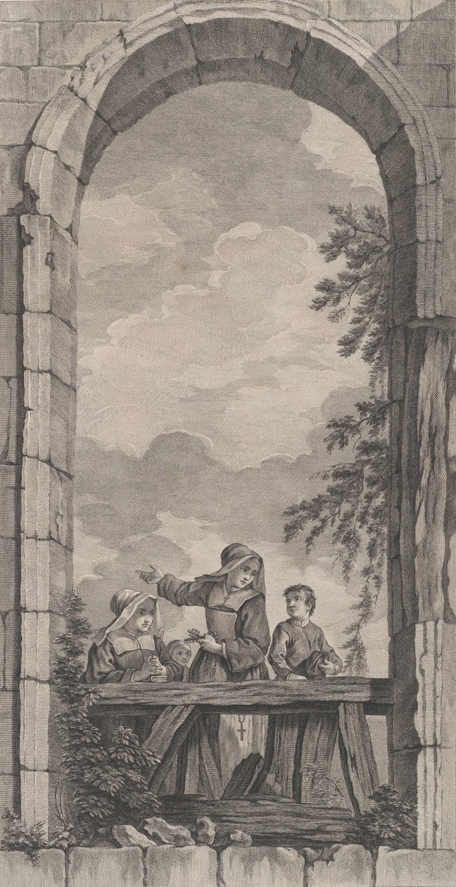 The Chapel of the Enfants-Trouvés in Paris: Nuns and Boys Watching the Crèche by Etienne Fessard