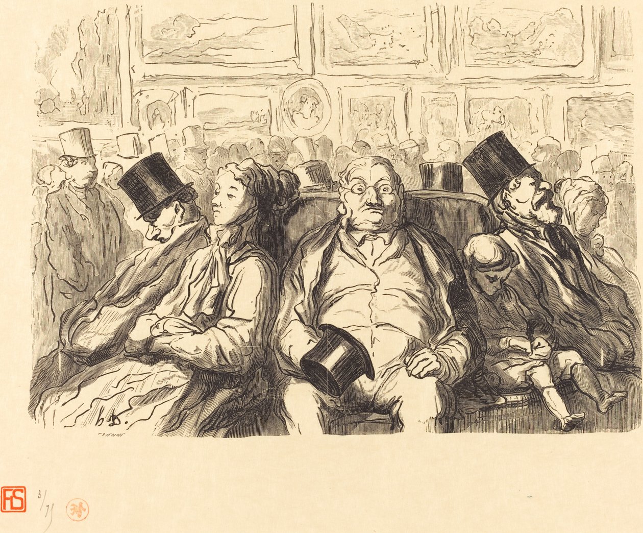 Exhibition of Fine Arts - In the Square Salon - A Moment of Rest by Etienne after Honoré Daumier