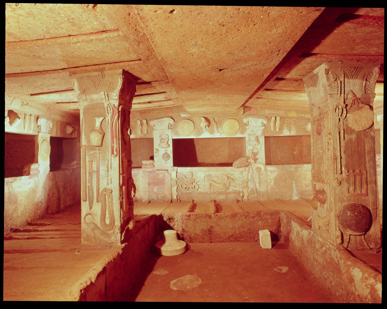 View of the Interior of the Tomb, Necropolis of the Banditaccia by Etruscan