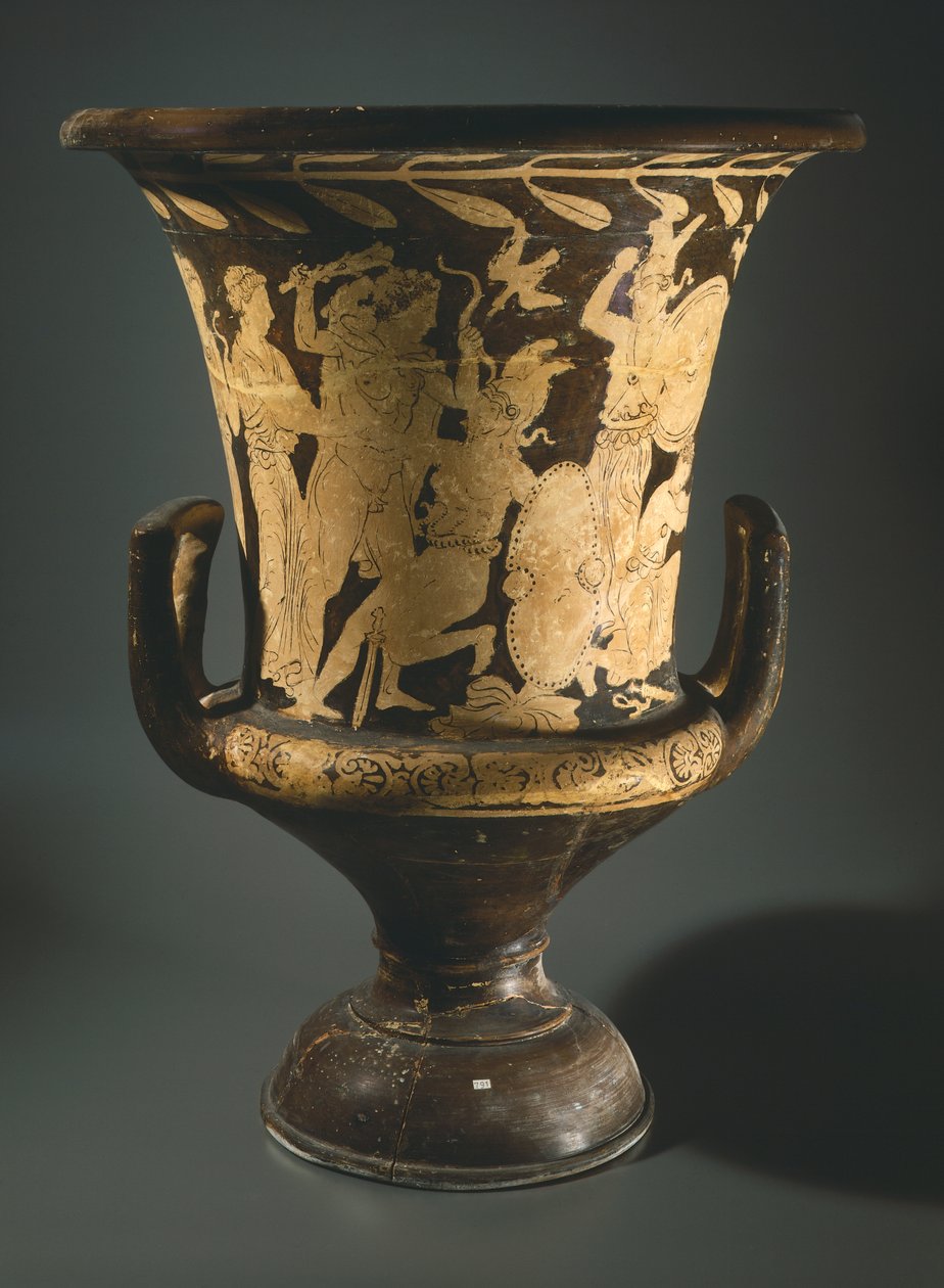 Calyx-krater (large vase). Red-figure pottery from Perugia. Etruscan Civilization, 4th Century BC. by Etruscan