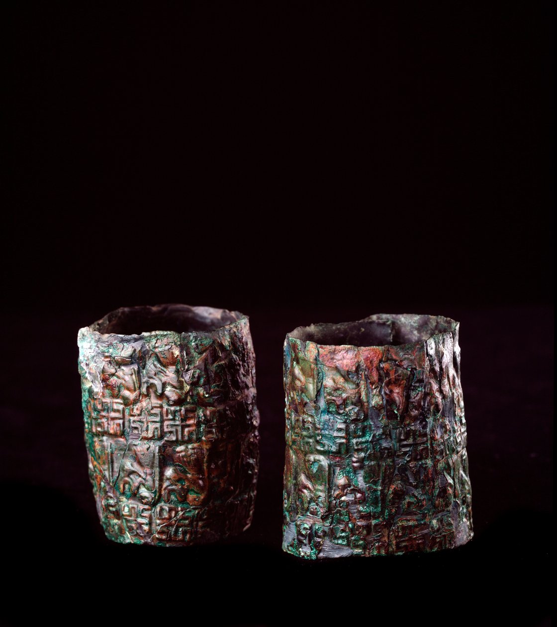 Etruscan civilization: bracelets decor in bronze from the tomb of the bronze tank in Vulci, 680-670 BC by Etruscan