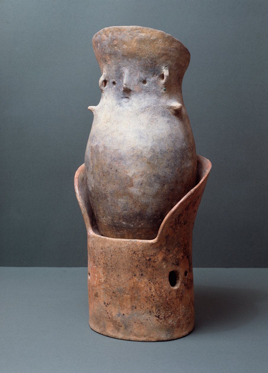 Etruscan Civilization, Funeral Rite: Shaped Canopic Ossuary, 8th Century BC by Etruscan