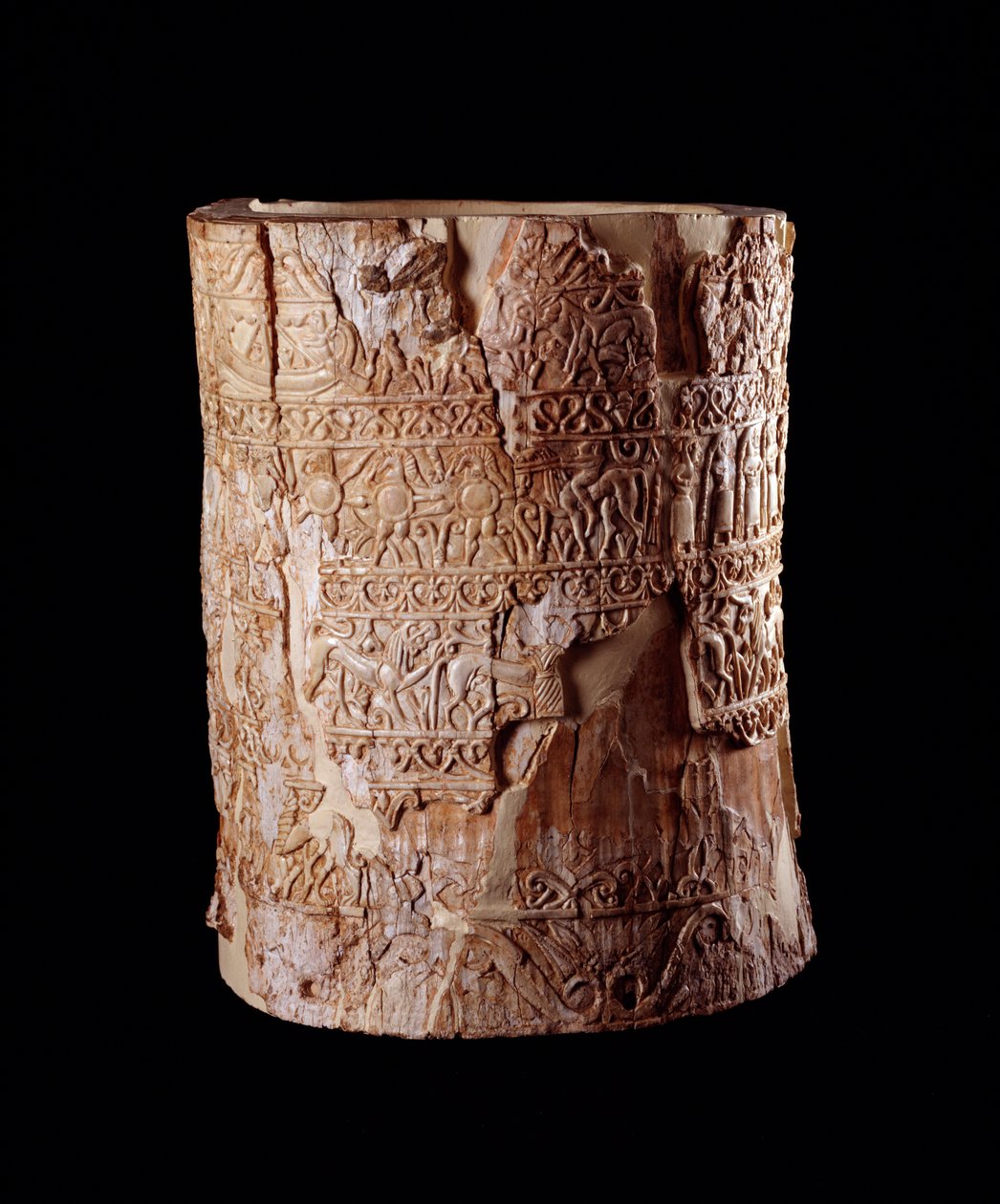 Etruscan civilization: ivory ciborium from the tomb of Pania a Chiusi, Italy - 7th century BC by Etruscan