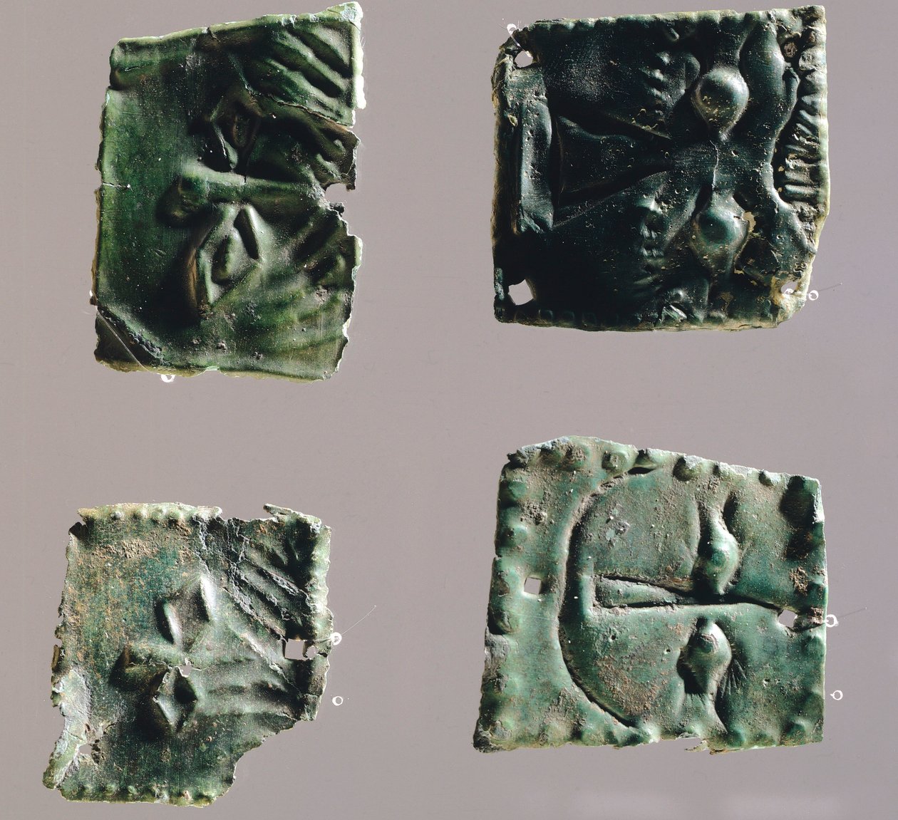 Ex-voto in bronze plate depicting eyes. Artefacts from the objects of the Sanctuary of Reithia Este (Venetia). Etruscan Civilization, 5th-4th Century BC. by Etruscan
