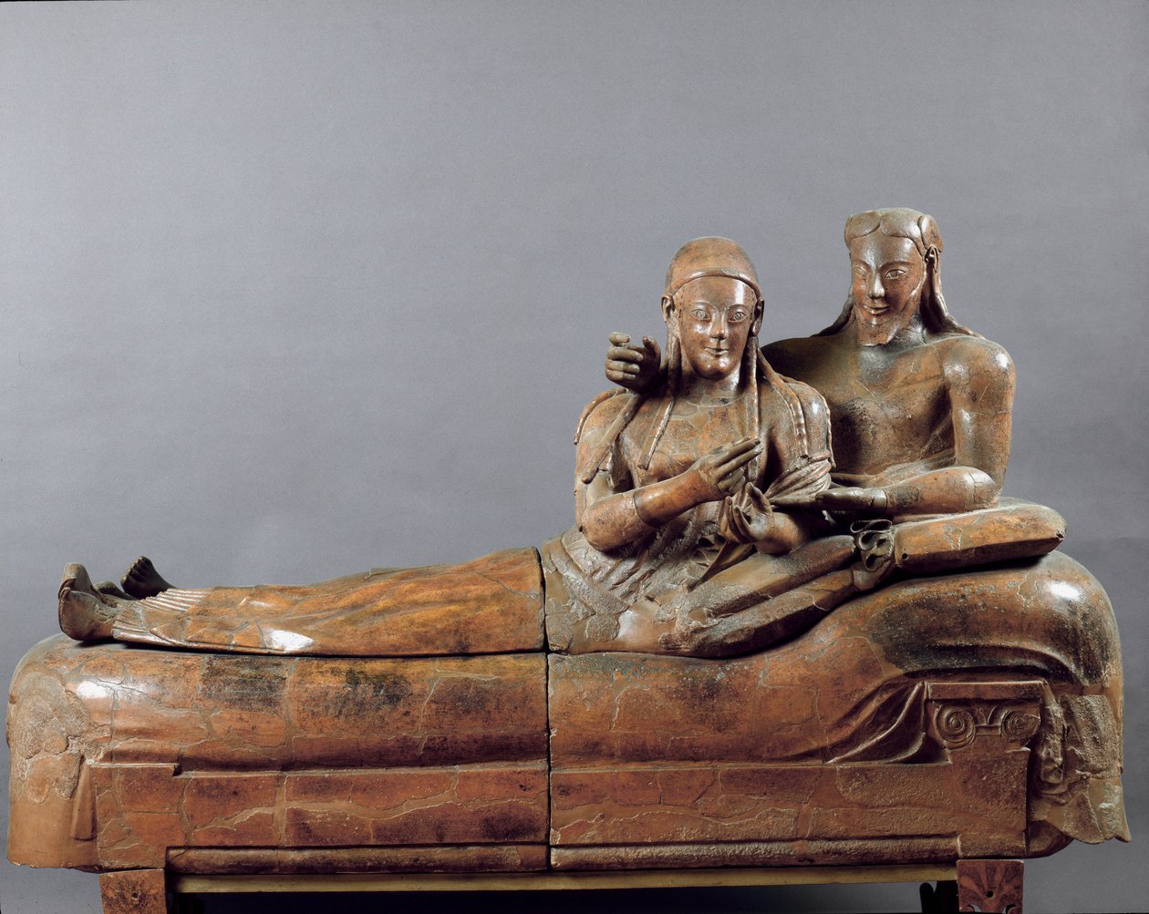 The Brides (Terracotta Sarcophagus from Cerveteri, 6th Century BC) by Etruscan