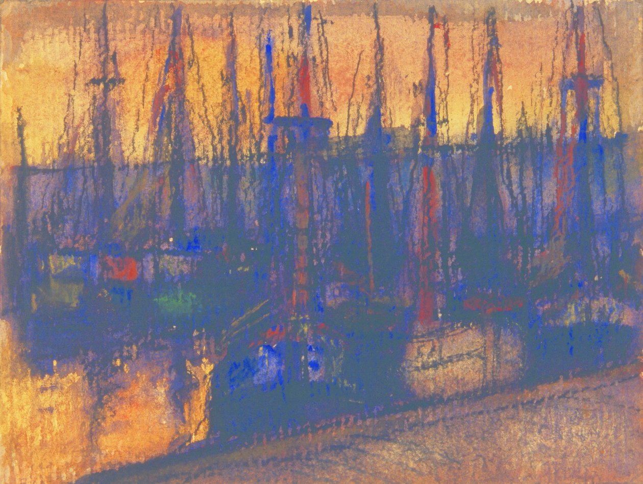 Fishing Boats in Blankenberge Harbour by Eugeen van Mieghem