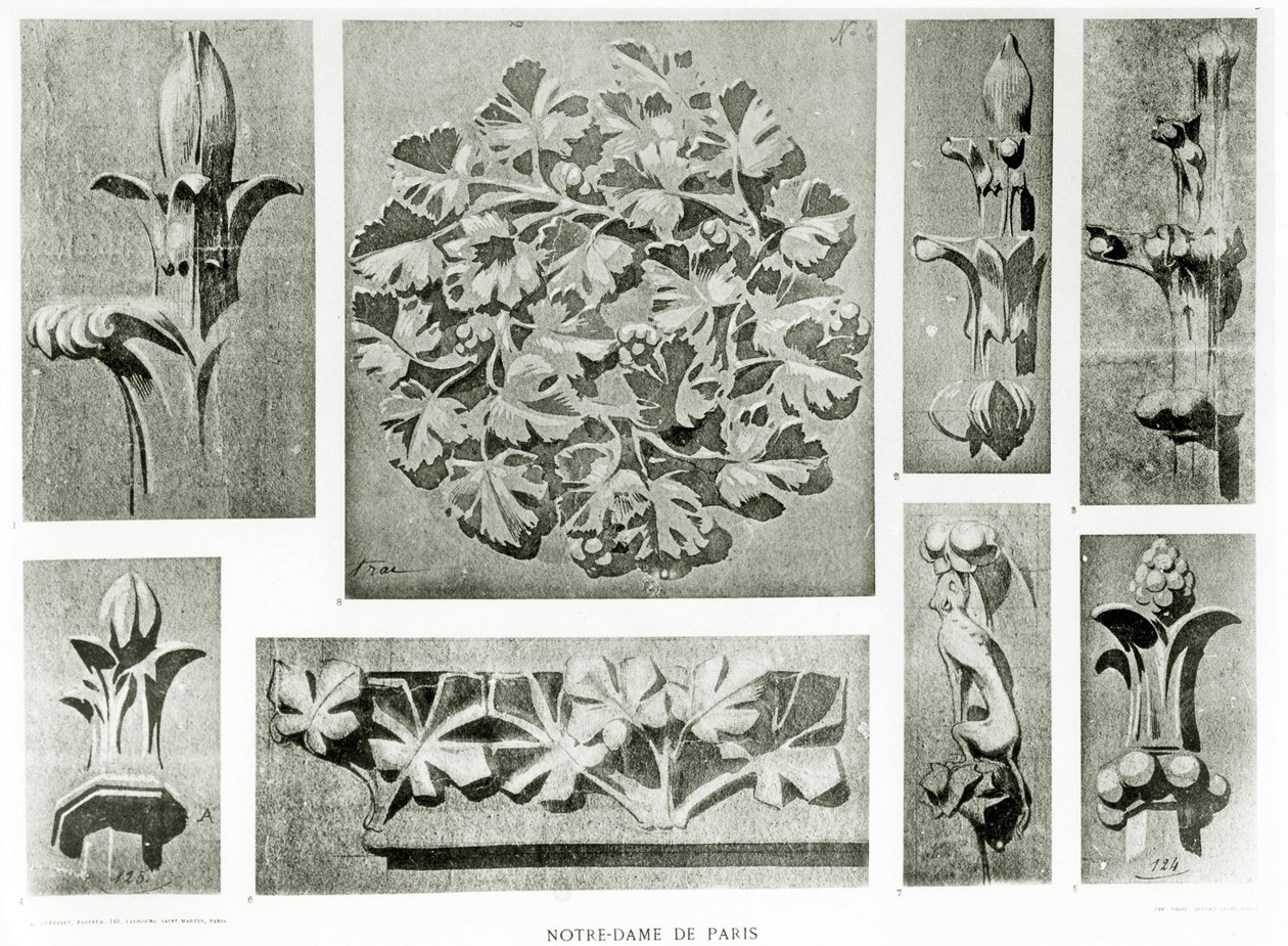 Architectural details for the restoration of Notre Dame by Eugene Emmanuel Viollet le Duc