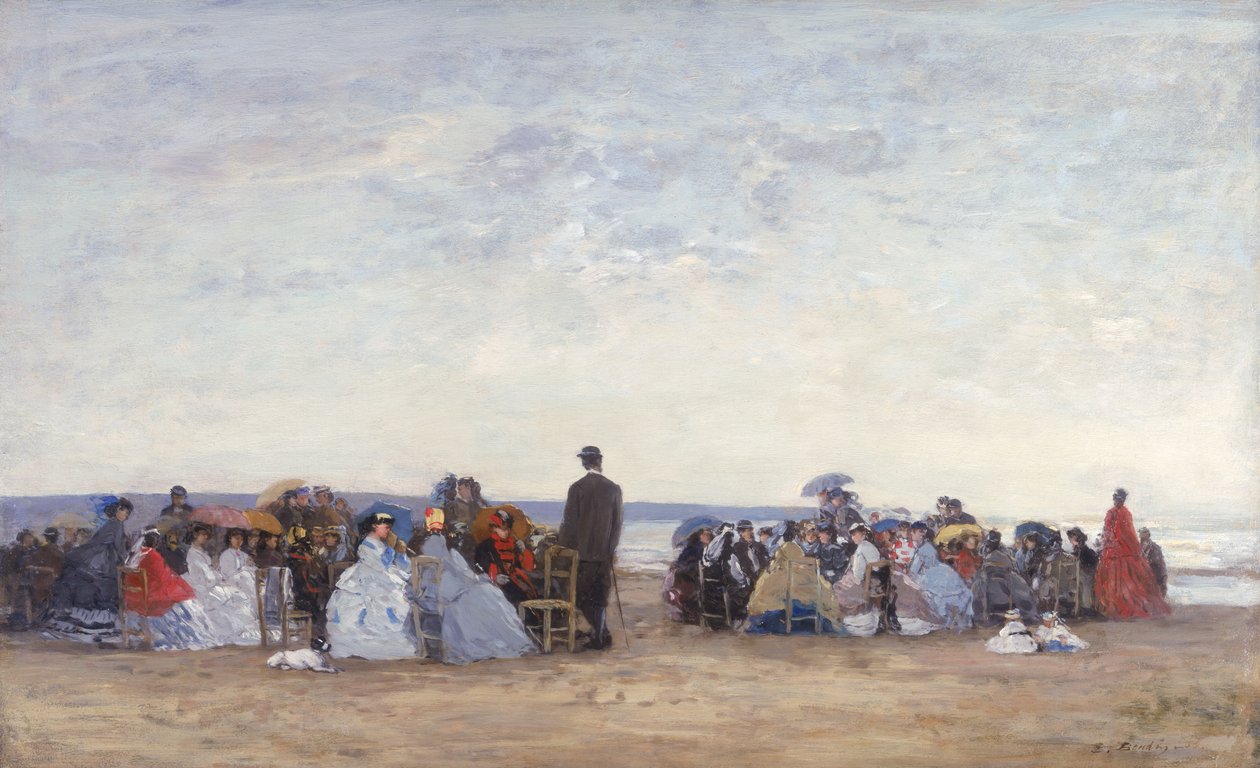 Beach Scene near Trouville, c.1863-66 by Eugene Louis Boudin