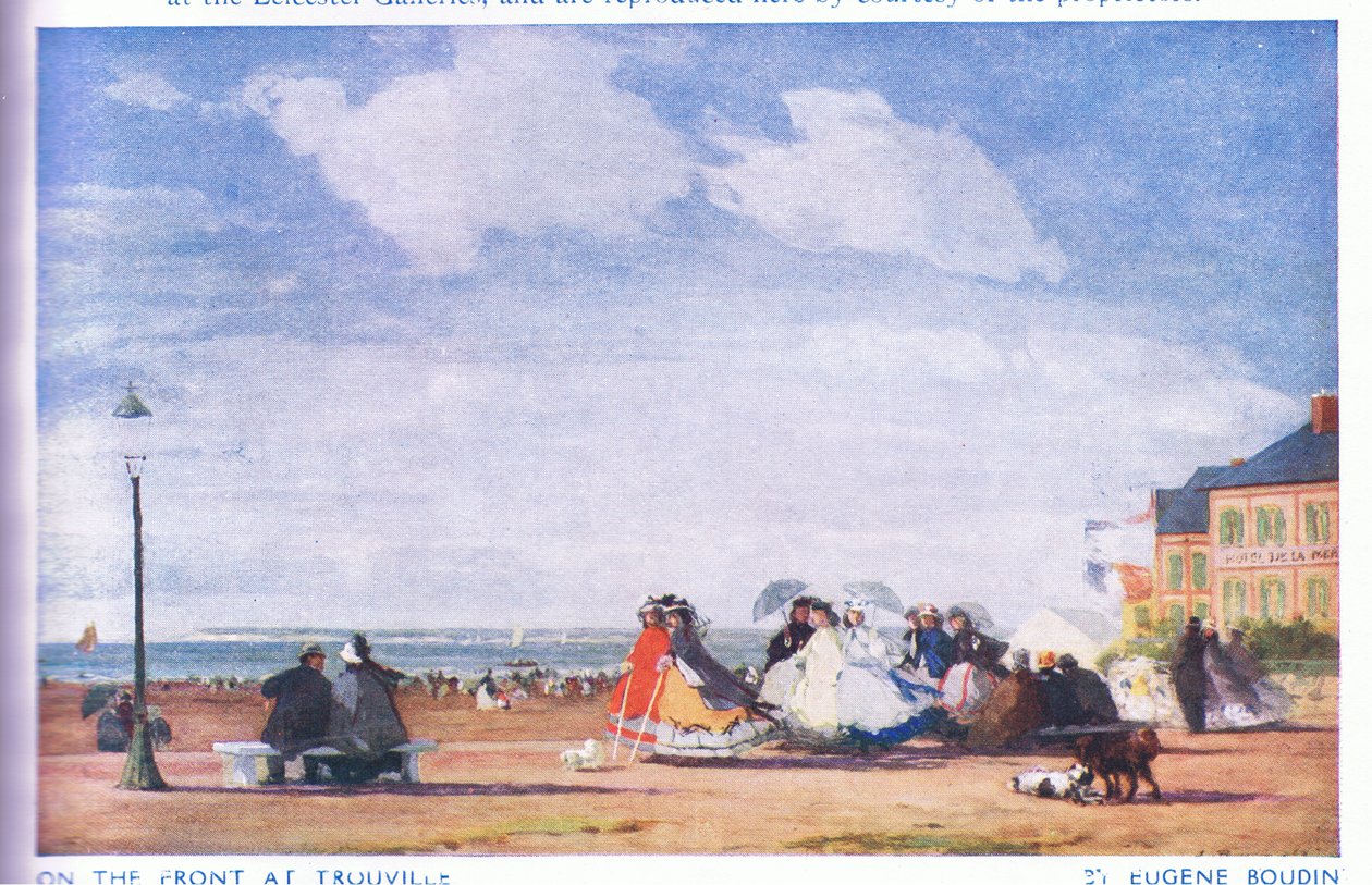 On the front at Trouville by Eugene Louis Boudin