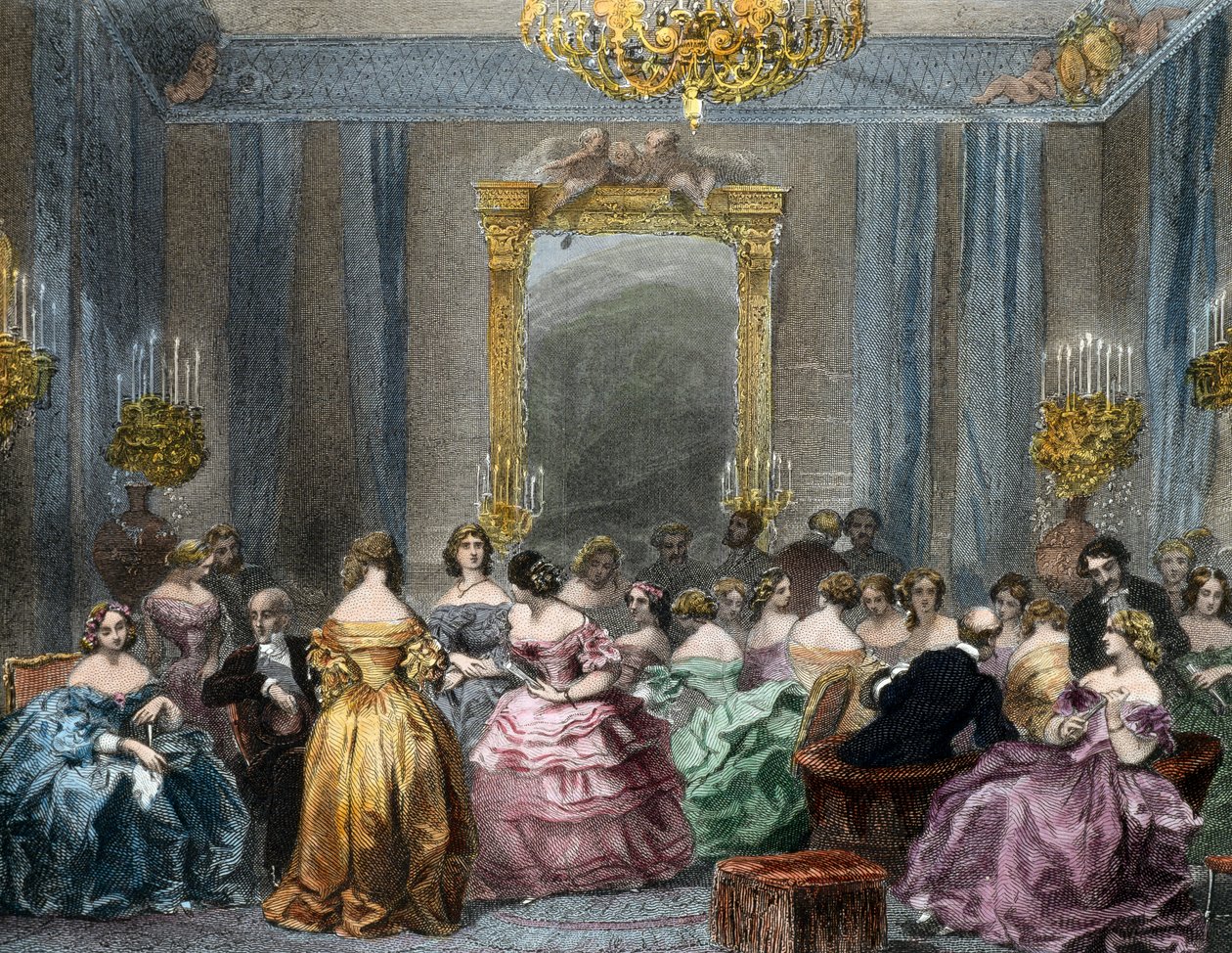 Drawing room of upper class by Eugene-Louis Lami