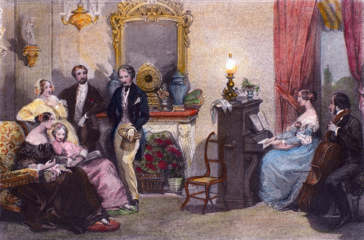 Family Concert, Scene from In Summer in Paris by Jules Janin by Eugene Louis Lami