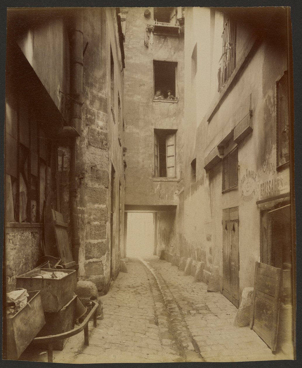 Old Courtyard, 22 Rue Quincampoix (4th) by Eugène Atget