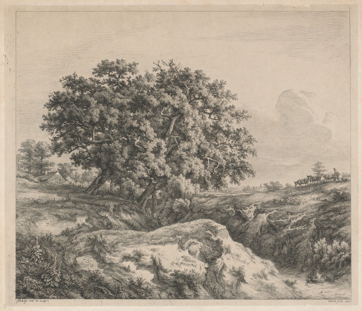 The Oak Tree by a Ravine by Eugene Bléry