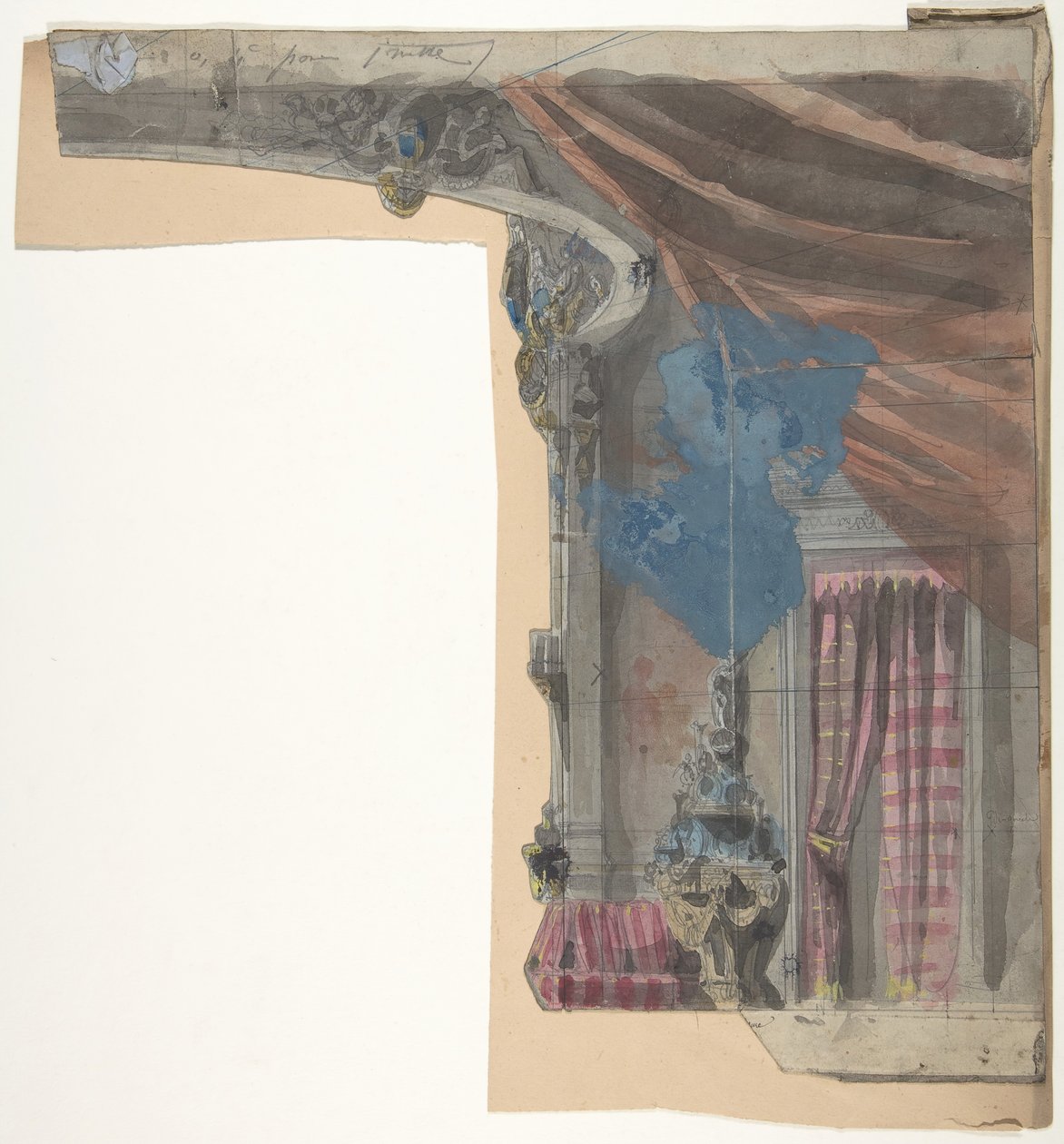 Design for a Stage Set at the Opéra, Paris, 1828-90 by Eugene Ciceri