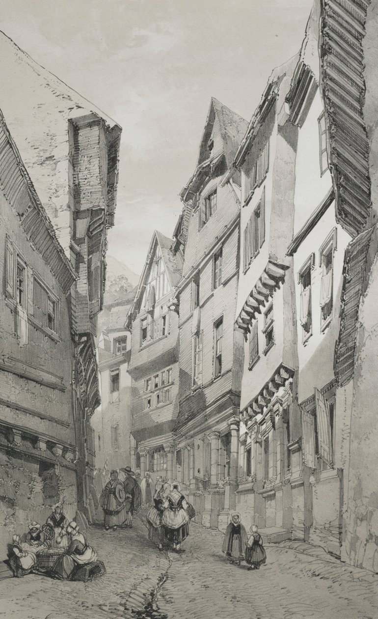 Picturesque and Romantic Voyages in Old France. Brittany: Morlaix by Eugene Ciceri