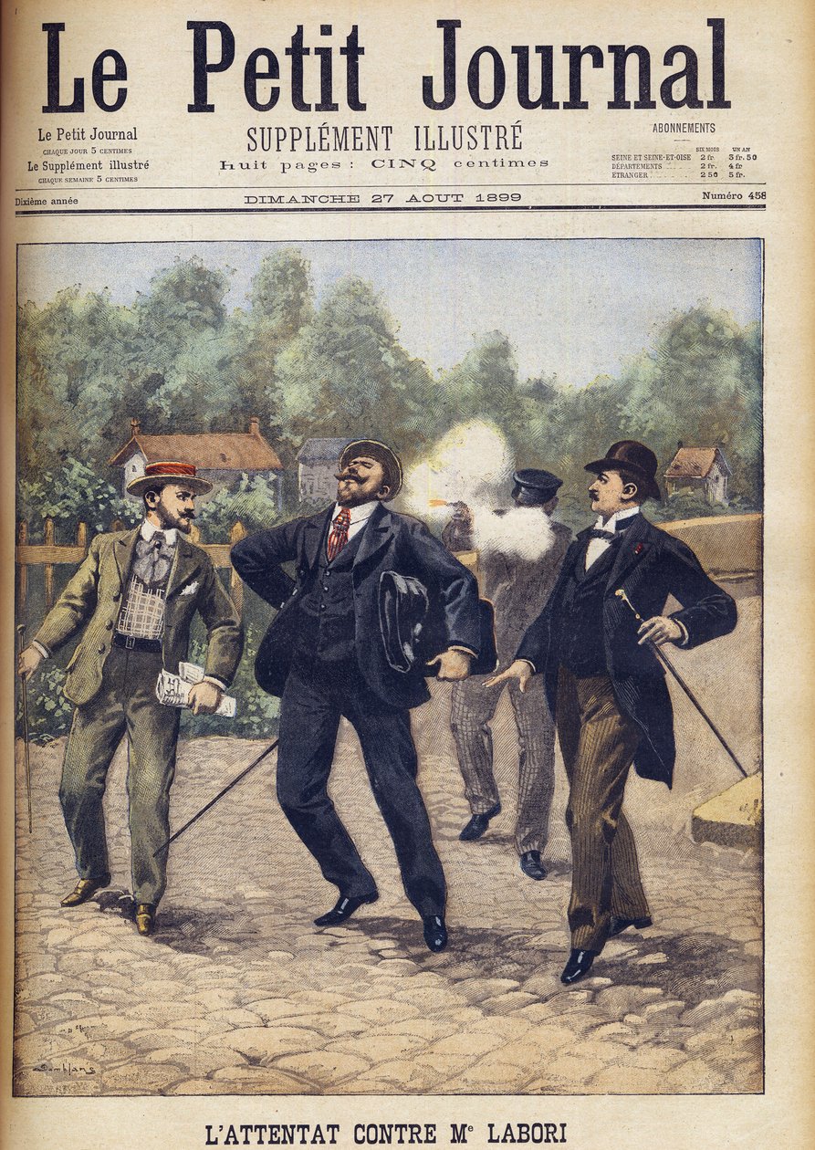 Assassination attempt on Fernand Labori, one of the lawyers defending Alfred Dreyfus at his second court martial in Rennes 