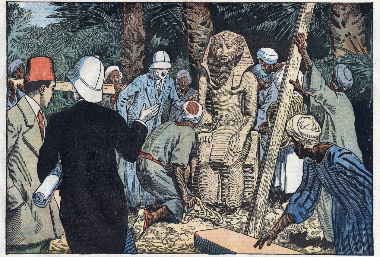 French Archaeological Mission Discovers a Statue of Sesostris III by Eugene Damblans