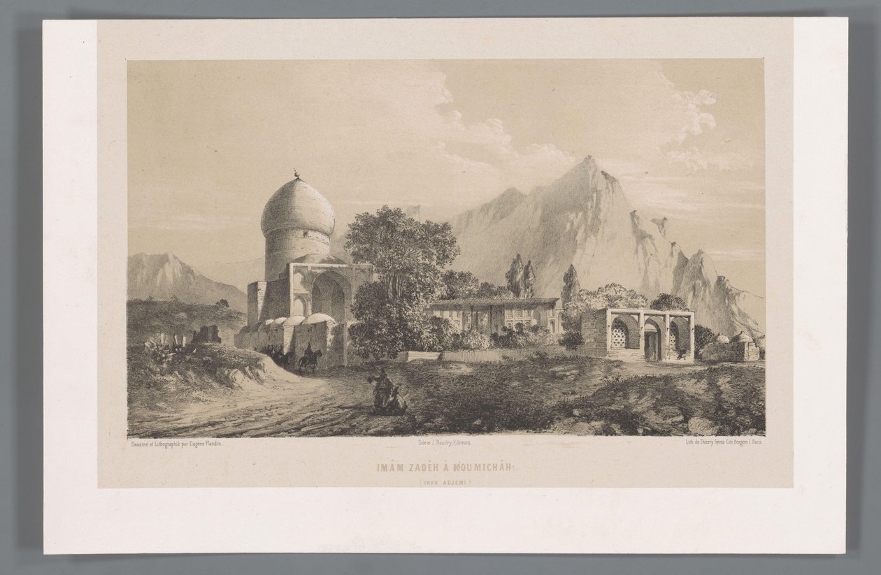 View of Imamzadeh Komijan in Iraq-i Ajam (Persian Landscapes) by Eugene Flandin
