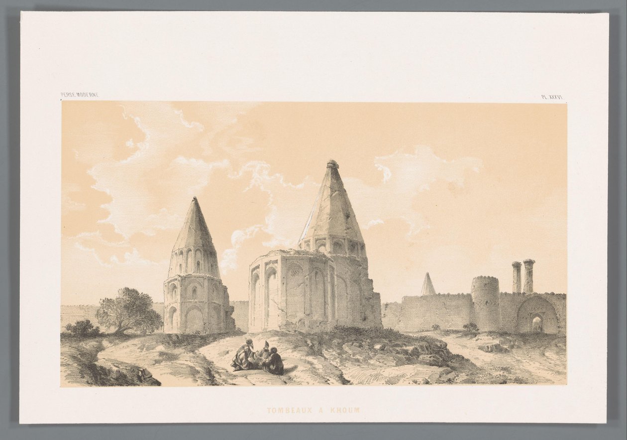 Tombs in Qom by Eugene Flandin