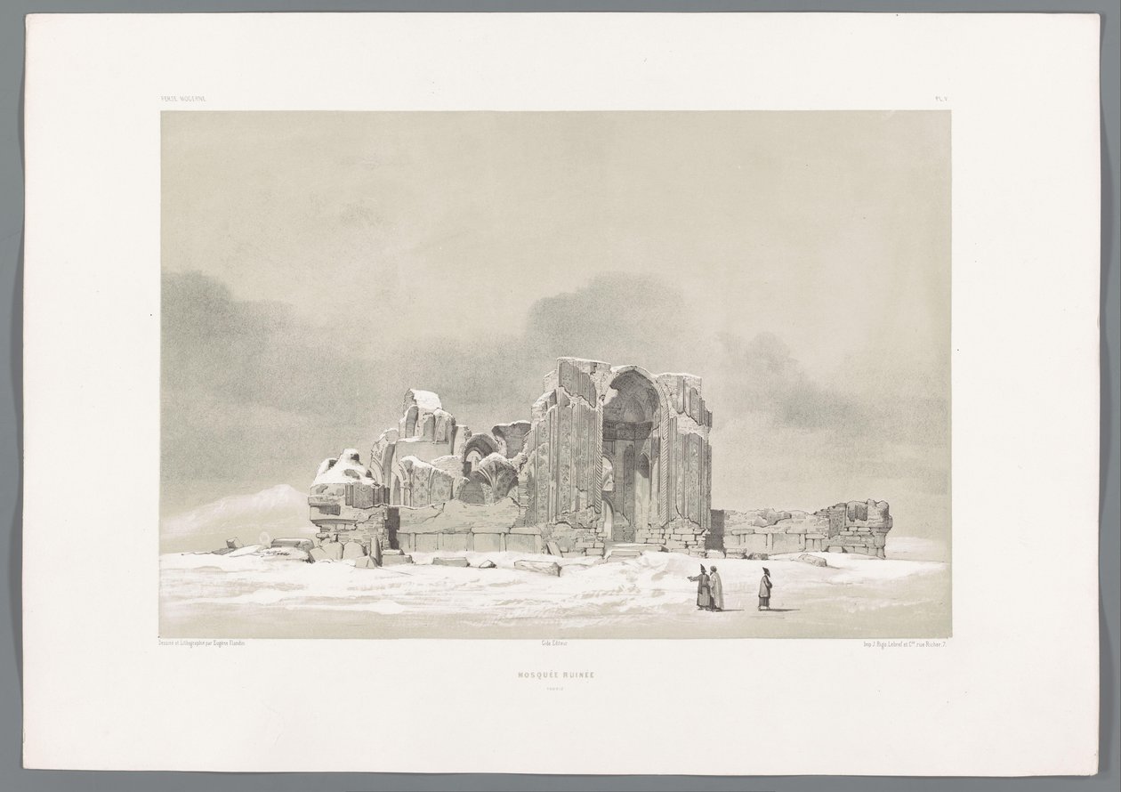 Ruins of the Blue Mosque of Tabriz in Iran by Eugene Flandin