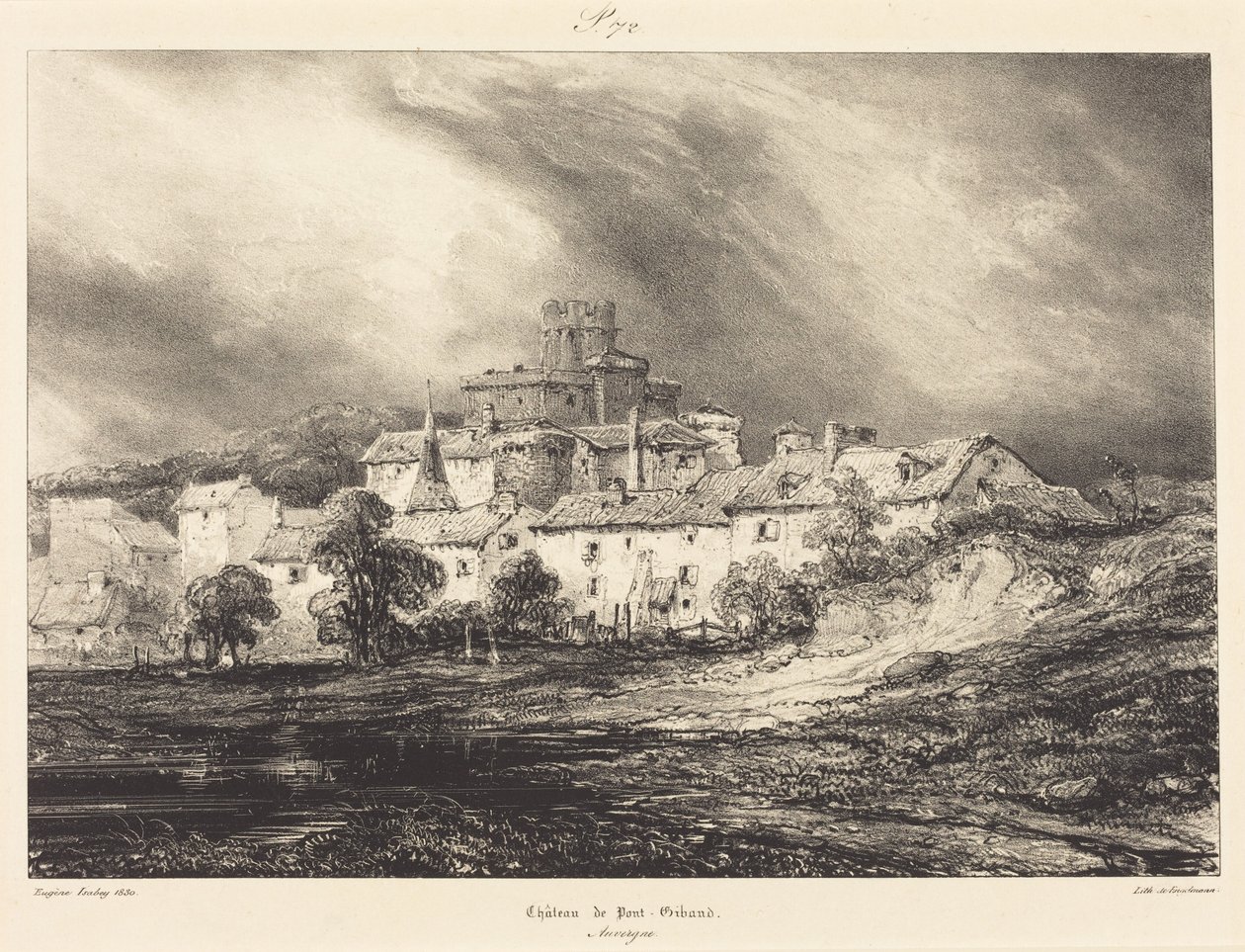 Château de Pont-Gibaud by Eugene Isabey