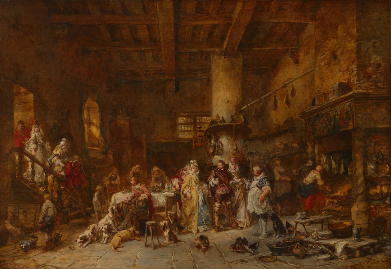 Country Tavern, Feasting by Eugene Isabey