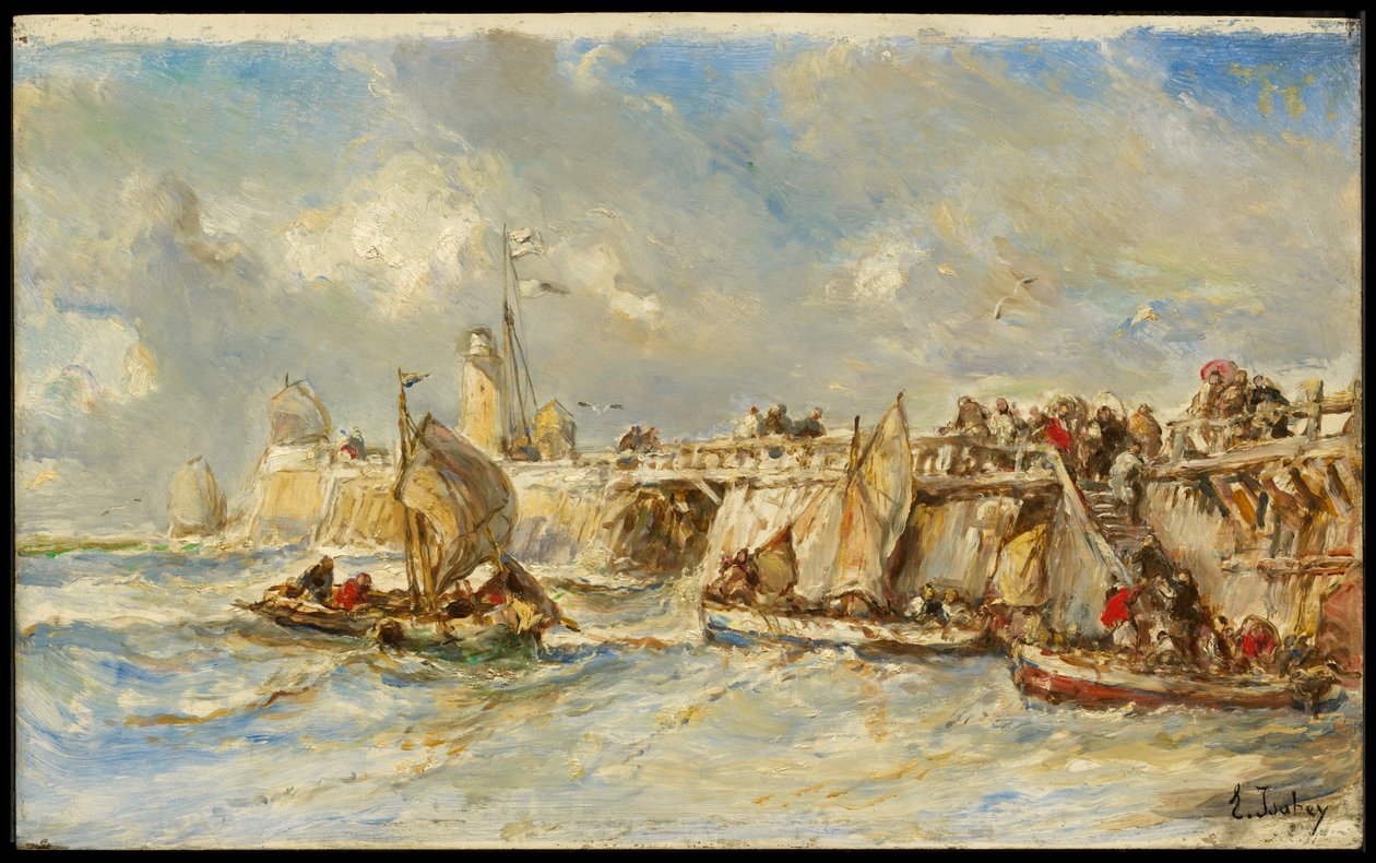 Landing Stage on the Jetty by Eugene Isabey