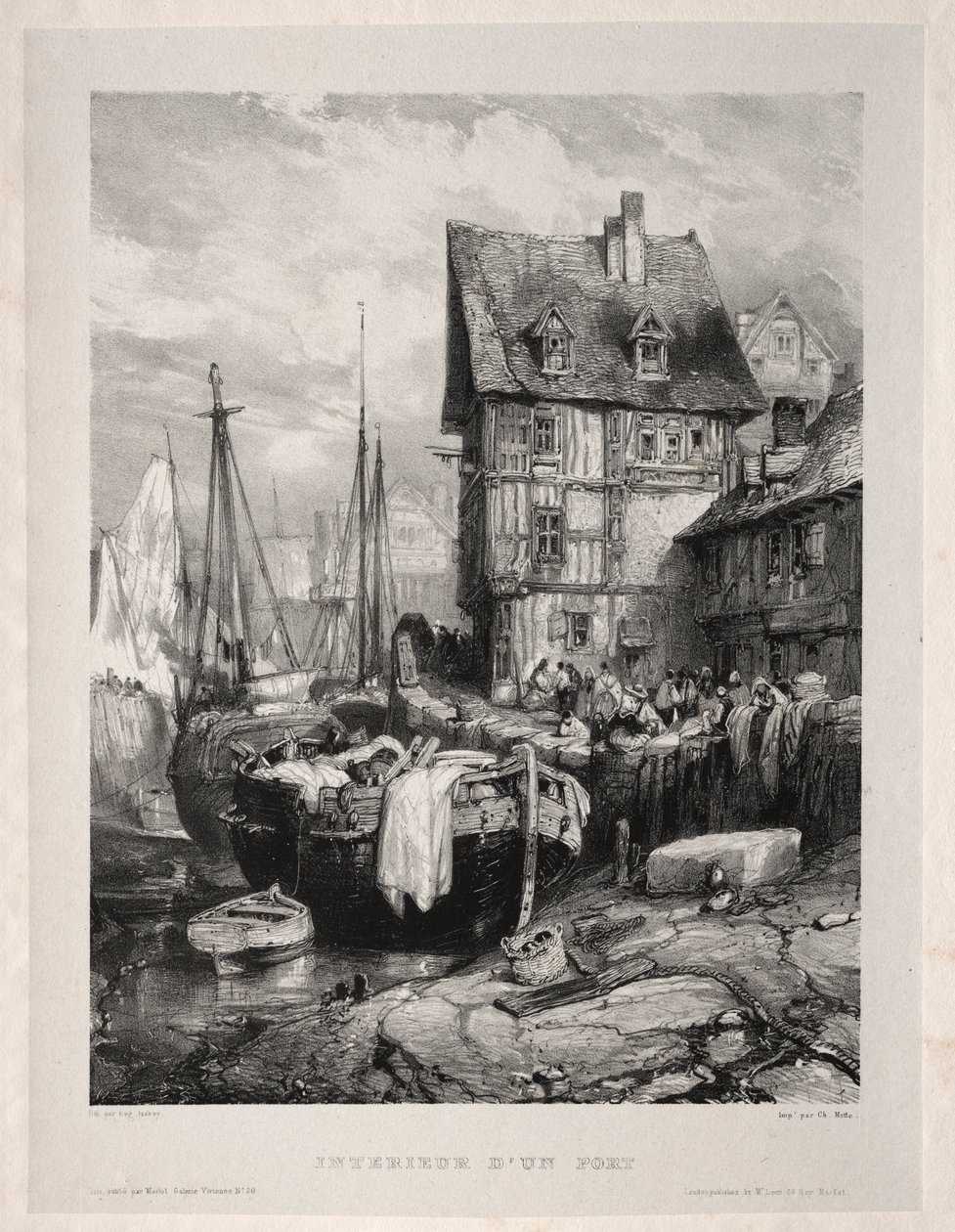 Six Marines: Interior of a Port, 1833 by Eugene Isabey