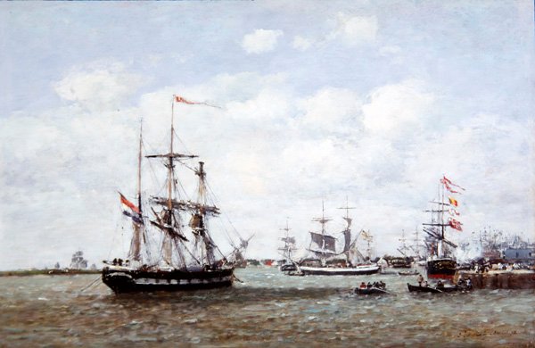 Antwerp, The Port by Eugene Louis Boudin