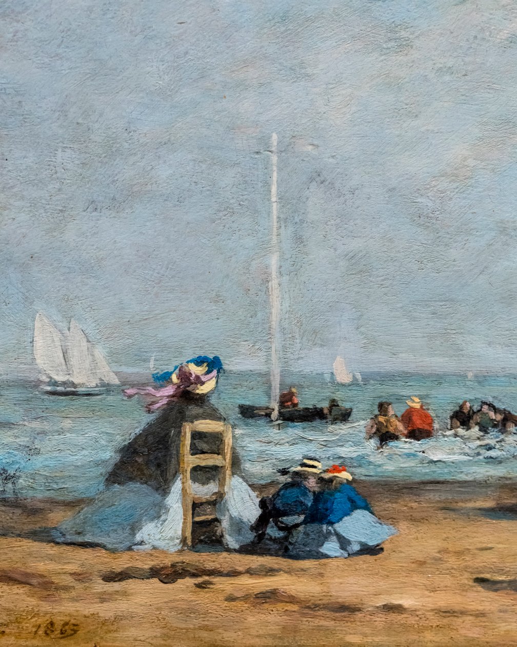 Crinolines on the Beach, Detail by Eugene Louis Boudin