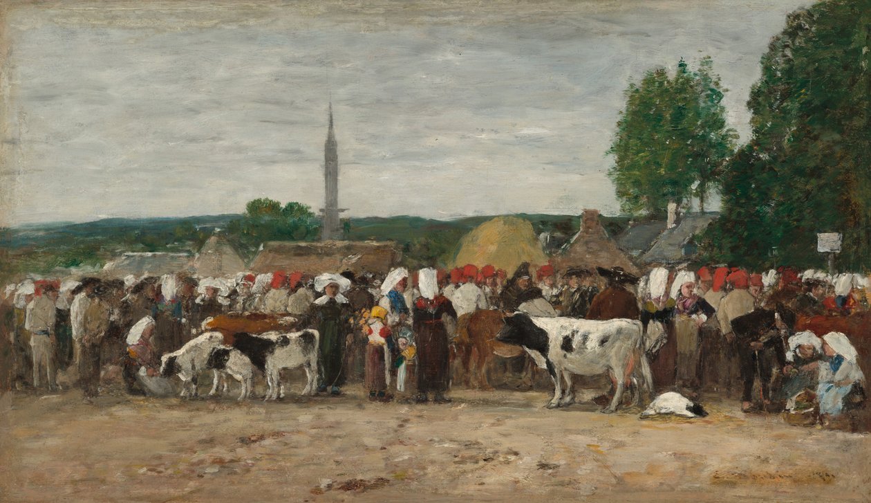 Fair in Brittany by Eugene Louis Boudin