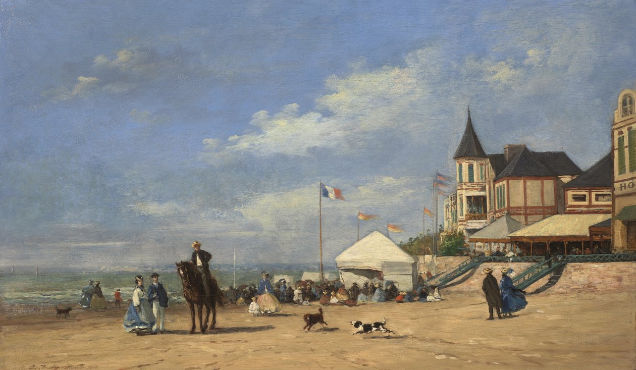 The Beach of Trouville by Eugene Louis Boudin
