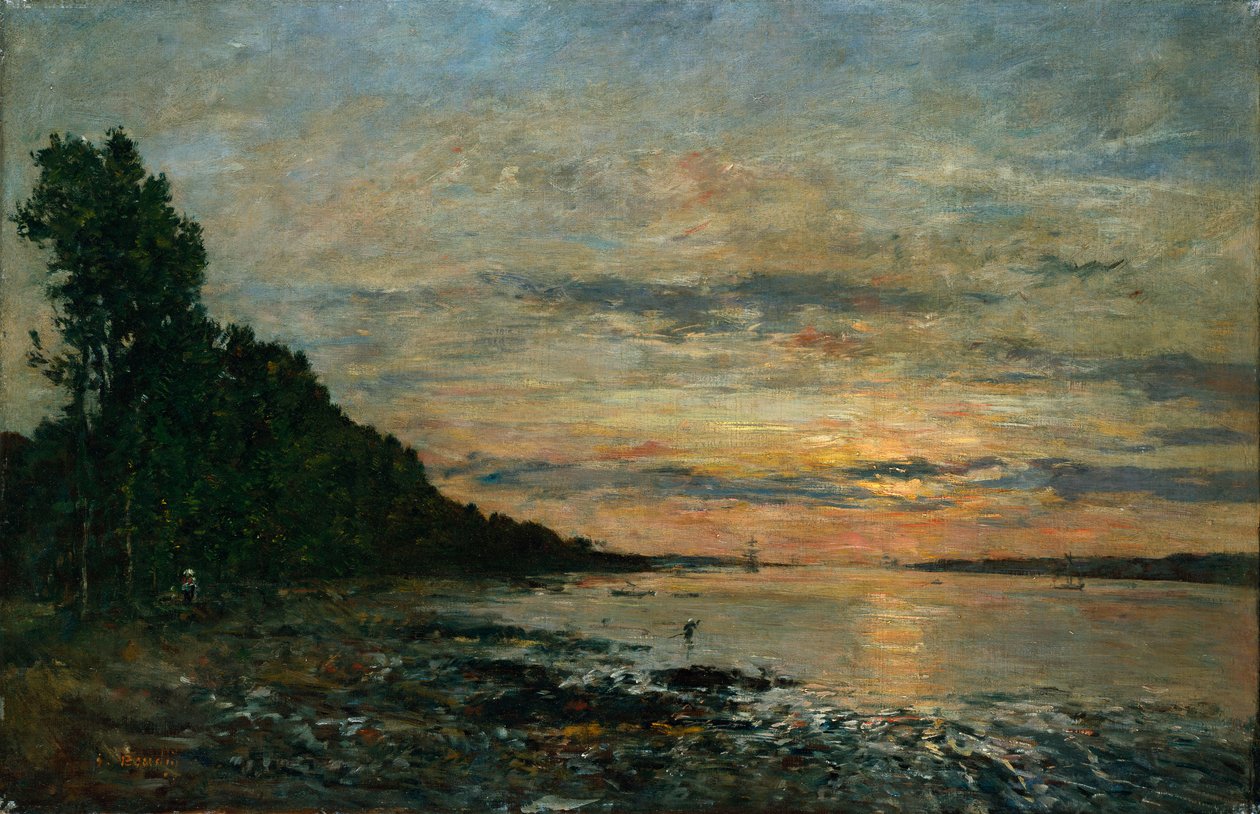 Plougastel, Sunset over the Estuary by Eugene Louis Boudin