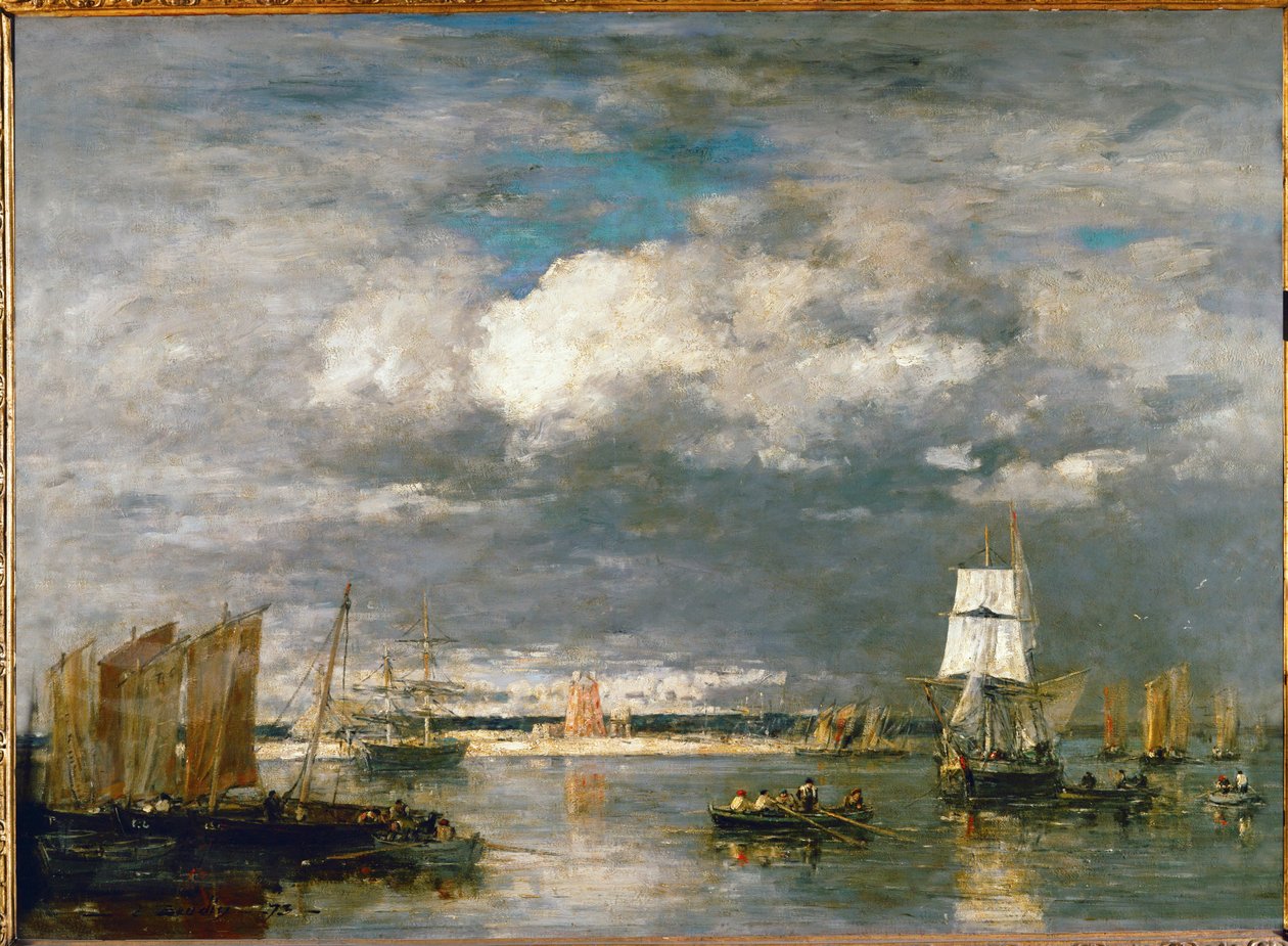 Storm at the Port of Camaret by Eugene Louis Boudin