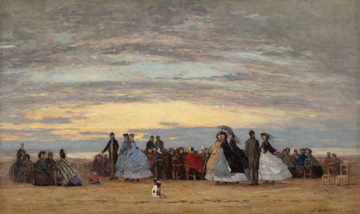 The Beach at Villerville, 1864 by Eugene Louis Boudin