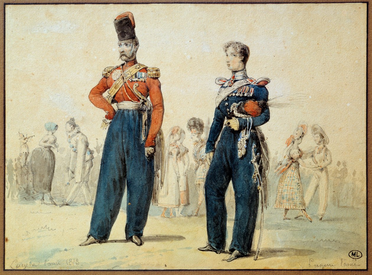 Ball Suit: Two Men in Military Uniform by Eugene Louis Lami